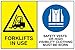 Produktbild Viking Schilder CP5283-A2L-AC Schild"Gabelstapler in Gebrauch, Sicherheitswesten oder Warnwesten müssen getragen werden", 3 mm Alu-Verbundung, 600 mm H x 400 mm B
