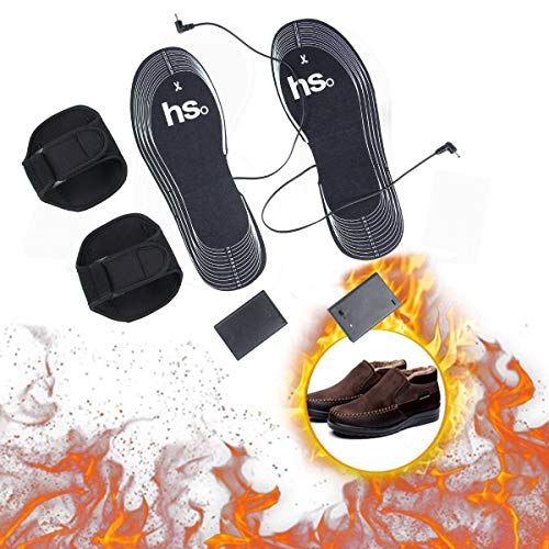 Preisvergleich Produktbild Beheizte Einlegesohlen für Damen Herren - Aolvo Elektrische Wärmesohlen Einlegesohlen Fußwärmer Pads Elektrische Wärmefüße Schuhsohlen 1 Paar, Anzug für Winterski (Nicht Batterie enthalten)