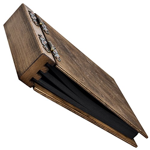 Dickes 75 Blatt Fotoalbum schwarze Kartonseiten 150 Seiten Holz in seiner Ursprünglichkeit - 2