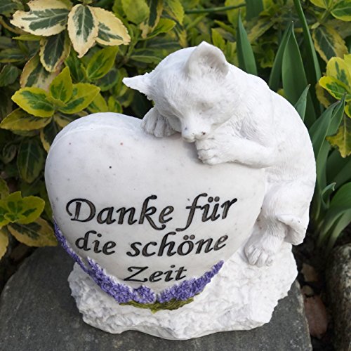Gedenkstein Katze als Tiergrabstein mit Spruch. Breite 14cm. 1 Stück - 2