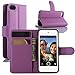 Price comparison product image iPod Touch 5th / 6th Gen Case, iPod Touch 5 / 6 Case, HualuBro [All Around Protection] PU Leather Wallet Flip Phone Protective Case Cover for Apple iPod Touch 5th / 6th Generation (Purple)