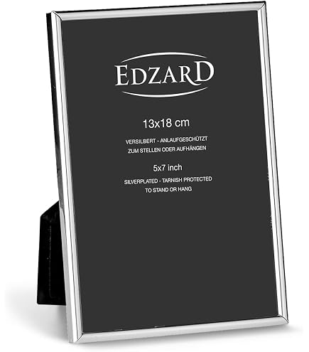SEC OF FLORENCE 7201/13x18 Cornice Portafoto in Argento Massiccio 925 con Retro in Legno Mogano