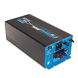LIEFERUMFANG - 1x 12V auf 230V 2500W Spannungswandler SSI252, 1x Ausführliche Betriebsanleitung auf Deutsch und Englisch, 1x Satz Ersatzsicherungen. ▶ OPTIONALE FERNBEDIENUNG: Mit der Fernbedienung KS04 (auch erhältlich bei Amazon) können Sie mit dem 3 Meter langen Anschlusskabel Ihren Wechselrichter fernsteuern und behalten dabei alle Leistungsparameter stets im Blick.