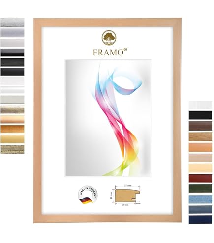 Cadre Miroir Mural FRAMO Sur Mesure - Pin Blanc, Longueur Ajustable 30-150 Cm, Hauteur 18 Mm