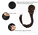 FESHFEN Long Cute Fishtail Braided Ponytail Clip in/on Braided Rope Hair Chignon Drawstring Braid Fishtail Plait Ponytail Hair Extensions Hairpiece 50cm 19 Inch 130g F1/Burg Black & Burg Forested