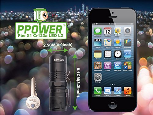 PPOWER Pbe X1 Cr123a LED Cree Xm-l2 600 Lumen Mini Taschenlampe P-Power - 3