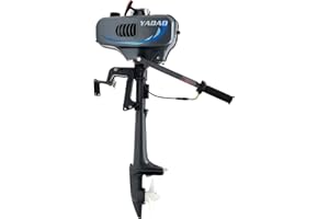 Donened 2 Stroke Outboard Boat Motor, 3.5 HP Outboard Motor Short Shaft Petrol Engine CDI System Inflatable Boats Outboard Motor