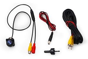 KIMISS Car Waterproof Reverse Camera Rear Backup Camera for Car HD View Cameras with Night Vision Lens Wide Angle View Reversing Cameras with Ruler (Black)