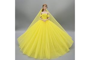 GIVBRO Puppenkleidung, Hochzeitskleid, Schleier, Partykleid, Outfit-Kleider-Set, Abendkleid für 27,9 cm, Mädchen, Puppenanzug, Kinder