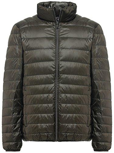 Sawadikaa Herren Ultra Leicht Verpackbar Stehkragen Winter Kissen Daunenjacke Armee Grn XXXXX-Large