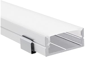 Alumino - Profil aluminiowy LED, anodowany, długość 200 cm, profil natynkowy, osłona opalowa, do taśm LED 16 mm, kompatybilny z Philips Hue - Saar