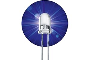 Lumetheus LED Light Emitting Diode 5 mm Blue Pack of 50 - Extra Bright Diodes 20,000 mcd - 3V LEDs with 2 Pins - for Car, PC, Boat, Caravan, Craft Kit, Repair & Running Light - 50,000 Hours Light Time