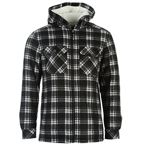 Dunlop Herren Full Zip Kariert Zip Hoody Langarm Hoodie Jacke Mit Kapuze Schwarz XXX Large Dunlop Herren Full Zip Kariert Zip Hoody Langarm Hoodie Jacke Mit Kapuze Schwarz XXX Large