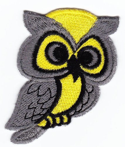 Aufnäher Bügelbild Aufbügler Iron on Patches Applikation Eule Nachteule Vogel
