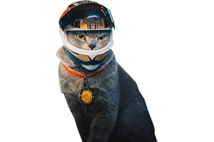 WCDJOMOP Pet Motorcycle Helmet, Full Face Outdoor Bike Riding Hat for Cat Dog Puppy Kitten - Racing Car Fan Collectible Small Gift (Multi)