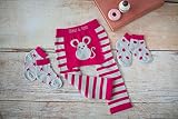 Blade and Rose Mouse Leggings + Matching Socks. Pink (0-6 months)