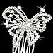 Butterfly Pattern Rhinestone Hair Comb Slide Clip Bridal Wedding Hair Accessory