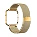 Produktbild Fitbit Blaze Frame + Armband (6,7-8,1 Zoll), mit Einzigartige Magnet-Verschluss, PUGO TOP® Replacement Wrist Band Uhrenarmband für Fitbit Fitness Uhr Blaze (goldene)