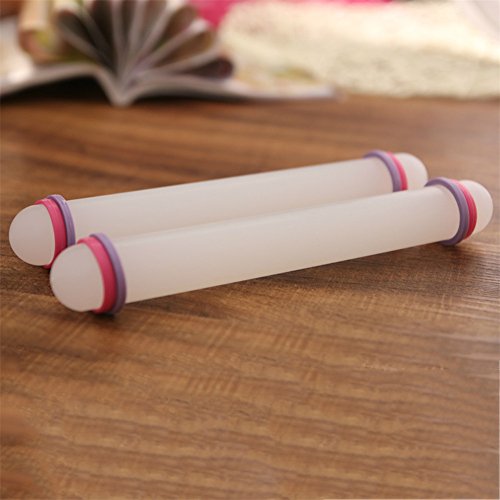 Weiß Antihaft-Teigrolle mit Glide, Fondant Kuchen Teig Roller Stick, Dekorieren Kuchen, Roller, verstellbare Teig Roller Pin, Küche Handwerk Backen Kochen Werkzeug – Kunststoff & #-; 23 x 2,5 cm, 22,9 cm - 8