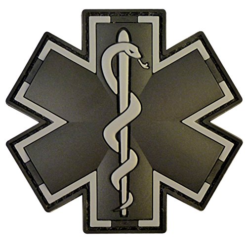 ACU Black EMS EMT Medic Sanitäter Paramedic Star of Life Morale Taktisch Tactical PVC 3D Fastener Aufnäher Patch