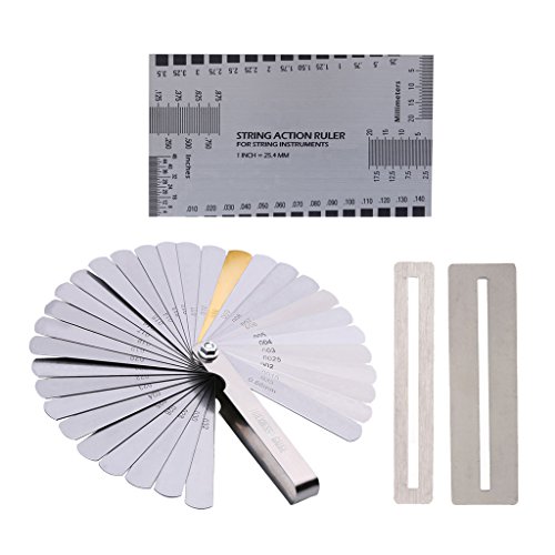 Preisvergleich Produktbild Homyl Luthier Werkzeug Set - Gitarrensaiten Aktion Lineal + Griffbrett Protector + Fühlerlehre