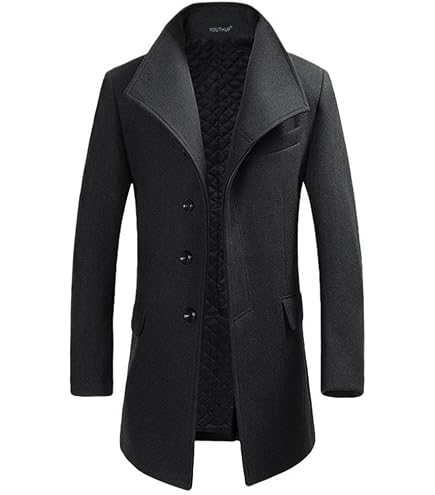 Cappotto Invernale Doppiopetto Uomo Taglie Forti – Trench Antivento Lungo Elegante, Perfetto Per Autunno E Inverno