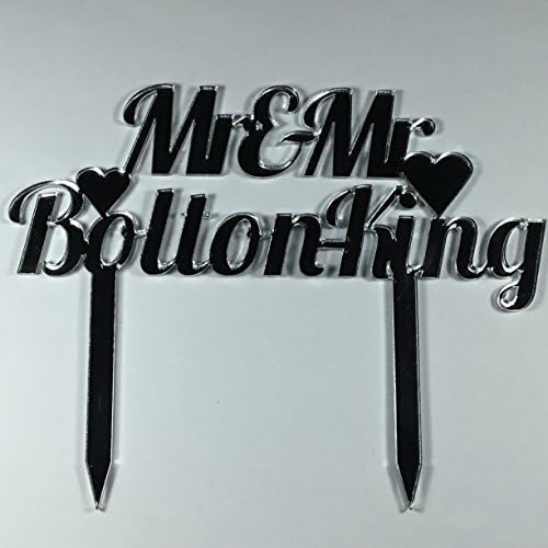 Large Wedding Cake Topper Silver Mr & Mr Personalised Same Sex Gay
