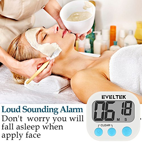 2 PACK EVELTEK Digital-Küche-Alarm Stunden/ Uhr mit Großem LCD-Anzeige Laut Klingende Alarm, Countdown oder Graf Bis für Kochen / Schule / Games (Schwarz Schlüssel) - 5