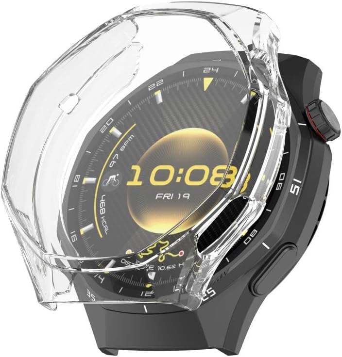 Rongep [Soft-Case] Huawei Watch GT6 Pro 46mm için 360° Kasa Koruyucu Yumuşak TPU Kılıf Dokunmatik ve Netliği Etkilemeyen Darbelere Karşı Huawei Watch GT6 Pro 46mm Ekran Koruyuculu Kılıf (Şeffaf)