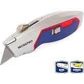 WORKPRO WP213011 Ağır Hizmet Al&uuml;minyum G&ouml;vde Geri &Ccedil;ekilebilir R&ouml;tuş Maket Bı&ccedil;ağı + 3 Adet Yedek Bı&ccedil;ak