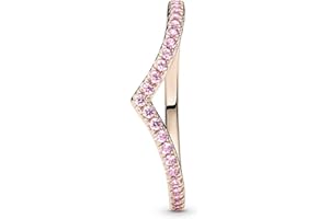 PANDORA Timeless - Anello Desiderio scintillante placcato in oro rosa 14k, con pietre di zirconia cubica rosa (fancy fairy tale pink)