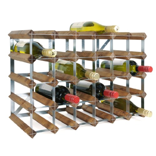 Weinregal / Flaschenregal System TREND, für 30 Fl., Holz Kiefer braun gebeizt, komplett montiert, stapelbar / erweiterbar – H 42 x B 61,2 x T 22,8 cm - 2
