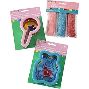 Wilton Dylans Cookie Cutter and Decorating Set, 3-Piece - Bear Cookie Cutter, Lollipop Cookie Cutter, and Pearlized Sugar Sprinkles
