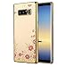 Produktbild Ouneed® Für Samsung Galaxy Note 8 (2017 ) Hülle , Blume bling Ultra dünne Premium Transparent Soft TPU + Kratzfest Durchsichtige Backcover Slim case Handyhülle für Samsung Galaxy Note 8 (Gold)