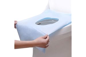 ERUW Housses de Siège de Toilette Jetables, 30Pcs Portable de Voyage Housse Wc,Emballé Individuellement, Adapté Aux Adultes,Petit Pot pour Enfant Bleu Ciel