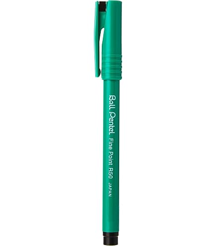 Pentel Ball R50-A Feutre à Bille 0,8mm Encre Noire - Pack De 12 Stylos Écriture Douce