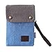 Produktbild La Derkia Vintage Kleine Handy Umhängetasche, Canvas Universal Damentasche Handytasche zum Umhängen Geldbörse Kleine Tasche für Frauen Mädchen Kinder-Blau