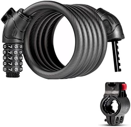 Bike Lock, Cable Locks High Security 5 Digit Resettable Combination Colling Bicycle Lock Best for Bicycle Outdoors, 1.2m
