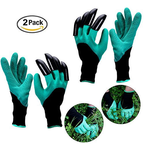 DELIPOP Garten Handschuhe mit Klauen für Graben Pflanzung, Packung mit 2 Paaren (rechts Klaue + Links Klaue)