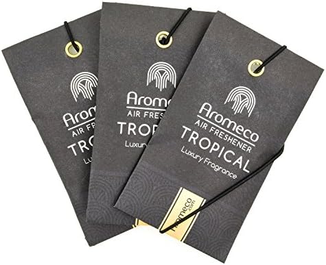 Aromeco Car Air Freshener - Wardrobe Freshener - Shoe Freshener - Toilet Freshener - Room Freshener - Handbag Freshener - Scented Sachet - Luxury Fragrance - Tropical, Pack of 3
