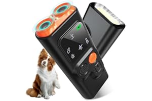 QUEENMEW Antibell Ultraschall Gerät, 2 Modi Anti Bell Gerät Hunde mit Stroboskop Taschenlampe, 30 Fuß Tragbares Antibell für Hunde mit Display für die Meisten Hunde im Innen- und Außenbereich