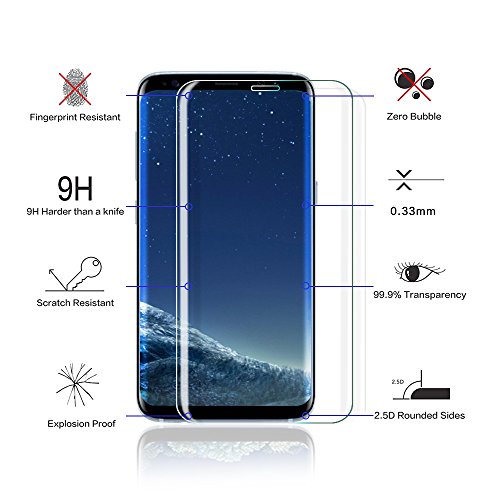 Vegbirt Galaxy S8 Plus Panzerglas Schutzfolie, Galaxy S8 + Panzerglas Schutzfolie , Full Coverage Gehärtetem Glas Panzerglas Displayschutzfolie Folie für Samsung Galaxy S8 Plus - 2