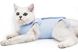 DOTONER Doton Cat Professionnel Restauration Convient pour abdominaux Collerette des plaies ou des Maladies de la Peau, Alternative pour Chiens et Chats, après la Chirurgie Porter (M,Bleu)