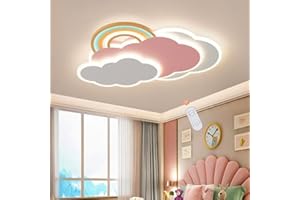 LFOUTE LED Modern Deckenlampe Kreativ Wolken Deckenleuchte Dimmbar Kinderlampe Mit Fernbedienung Metall Kronleuchter Jungen Und Mädchen Schlafzimmer Kinderzimmer Esszimmer Wohnzimmer Regenbogen Deko Lichter