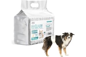 SMELL & SMILE Pañales Desechables para Perro Pañales para Perros Macho Pañal Sanitarios para Perro Mascotas Bragas Higiénicas Suaves absorbentes (S-20.5 * 50 CM)