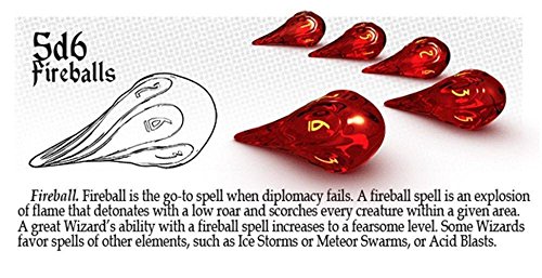 Game Salute PolyHero Dice: 5d6 Fireballs - Dragonfire with Brimstone