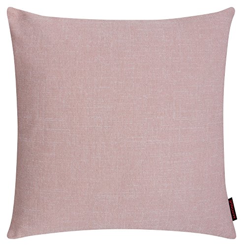 Magma „Riva“ Kissenhülle ca. 50 x 50 cm im Retro-Style; Leinen-Vintage-Look in 6 zarten angesagten Pastelltönen (Farbe altrose)