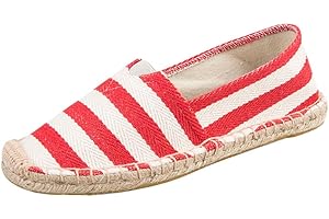 PengGengA Men's Espadrilles Classic Casual Canvas Slip on Flat Shoes Ladies Espadrilles Sandals Comfortable Summer Loafer Flat Shoes