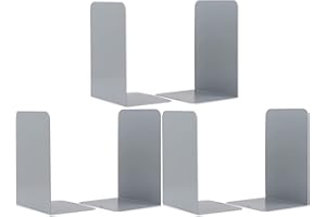 ‎LOSTWRY 3 Paare Buchstützen, Buchstützen Metall Buchständer Bookends rutschfeste Buchstützen Book Holder für Schule, Zuhause, Büro, Bibliothek Bücherhalter, Grau