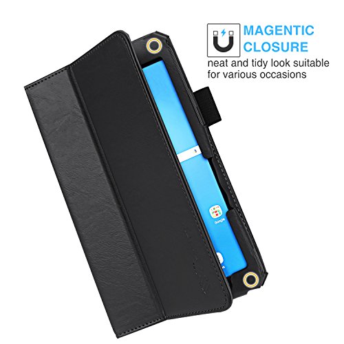 SAVFY Samsung Galaxy Tab A 7.0 Hülle 2016 Business Serie Auto Sleep Wake up Funktion Case Smart Cover mit Handschlaufe, Kartensteckplätze, schwarz - 6